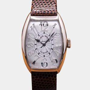 Franck Muller Silver 18k White Gold Cintree Curvex 5850 SC Automatic Women's Wristwatch 32 mm