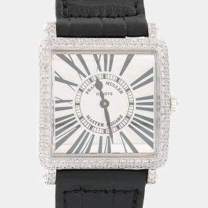 Pre Owned Franck Muller Master Square 6002MQZD Quartz White Diamonds Gold Women's Wristwatch 32mm