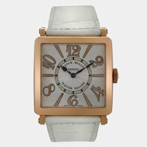 Pre Owned Franck Muller Master Square 6002 H QZ REL 6/6 Quartz 18K Rose Gold Women's Wristwatch 36 mm