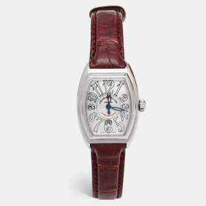 Franck Muller Silver Stainless Steel Alligator Conquistador 8005LSC Women's Wristwatch 28 mm