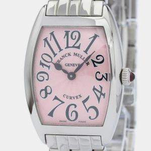 Franck Muller Pink Stainless Steel Cintree Curvex 1752BQZ Quartz Women's Wristwatch 25 mm