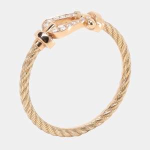 Fred Force 10 Diamond 18k Rose Gold Ring Size 49