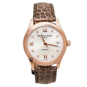 Frederique Constant Rose Gold Plated Stainless Steel & Leather Automatic Women's Wristwatch 36 mm