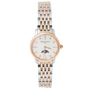 Frederique Constant Mother of Pearl Two-Tone Stainless Steel Slim Line FC-206MPWD1S2B Women's Wristwatch 30 mm