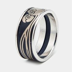 Frey Wille Fire Enamel Silver Tone Ring Size 53