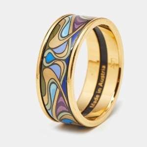 Frey Wille Fire Enamel Gold Tone Ring Size 56