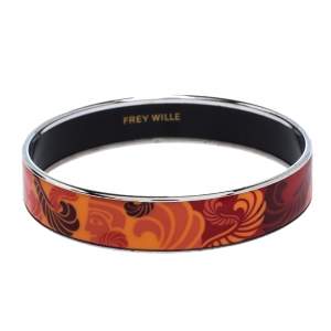 Frey Wille Multicolor Fire Enamel Palladium Plated Bangle Bracelet