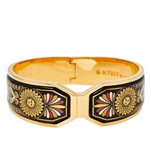 Frey Wille Vintage Greco Roman Sun Fire Enamel Gold Plated Contessa Clasp Bracelet