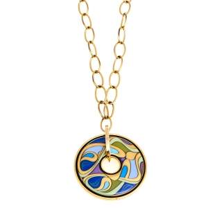 Pre Owned Frey Wille Hommage À Alphonse Mucha Fire Enamel Luna Piena Pendant