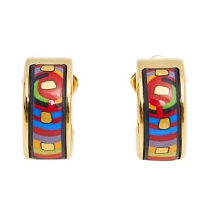 Pre Owned Frey Wille Hommage à Hundertwasser Spiral of Life Mini-Creole Earrings