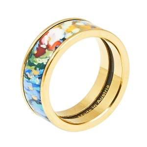 Pre Owned Frey Wille Hommage à Claude Monet Gold Plated Band Ring Size EU 54