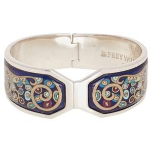 Pre Owned Frey Wille Multicolor Fire Enamel Palladium Plated Cuff Bracelet