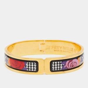 Frey Wille Hommage A’ Gustav Klimt Enamel Gold Plated Ballerina Clasp Bracelet XS