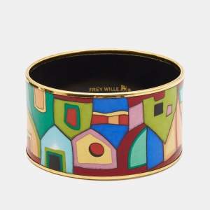 Frey Wille Hommage à Hundertwasser Street Rivers Bordered Wide Bracelet