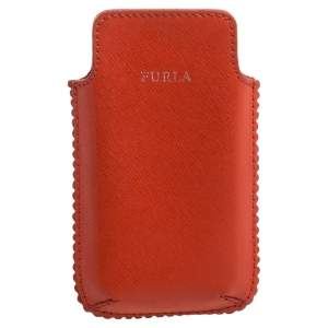 Furla Orange Leather Phone Case 