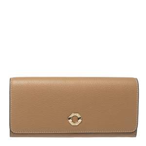 Pre Owned Furla Brown Leather Flap Continental Wallet