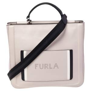 Pre Owned Furla Beige Leather Reale North South Convertible Tote