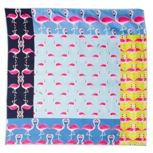 Furla Multicolor Flamingo Print Stacy Silk Scarf