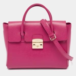 Furla Fuchsia Leather Metropolis Tote