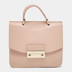 Furla Pink Leather Metropolis Top Handle Bag