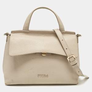 Furla Light Beige Leather Niki Top Handle Bag