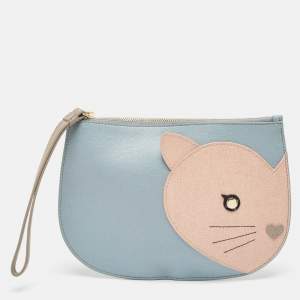 Furla Multicolor Leather Cat Wristlet Pouch