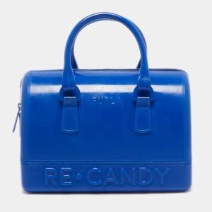 Furla Blue Re-Rubber Candy Satchel