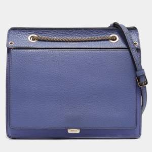 Furla Blue/Purple Leather Like Crossbody Bag
