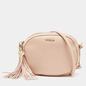 Furla Blush Pink Leather Mini Cara Crossbody Bag
