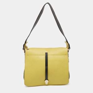 Furla Green/Yellow Leather Globetrotter Messenger Bag