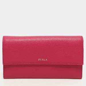 Furla Pink/Orange Leather Flap Wallet