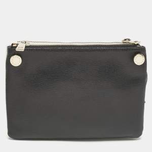 Furla Black/Dye White Leather Double Pouch