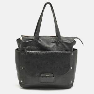 Furla Black Leather Adele Tote