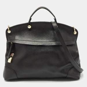 Furla Black Leather Piper Dome Satchel