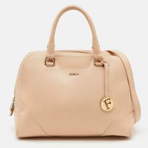 Furla Beige Leather Dolly Satchel