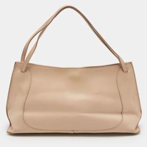 Furla Peach Leather Zip Shoulder Bag
