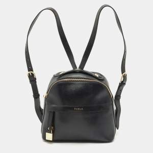 Furla Black Leather Favola Backpack