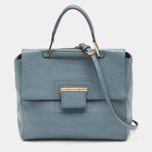 Pre Owned Furla Blue Leather Artesia Creta Top Handle Bag