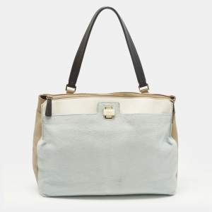 مملوكة مسبقًا Furla Piper Cartella Tricolor Calfhair and Leather Top Handle Bag
