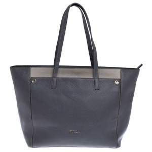 Pre Owned Furla Grey Leather Tote 