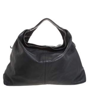 Pre Owned Furla Black Leather Elisabeth Hobo