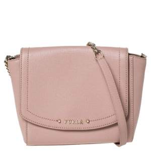 Pre Owned Furla Light Pink Leather New Daisy Shoulder Bag