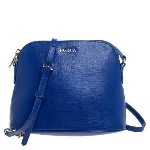 Pre Owned Furla Royal Blue Leather Miky Shoulder Bag
