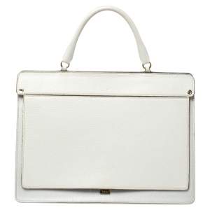 Pre Owned Furla Grey Leather Flap Top Handle Bag