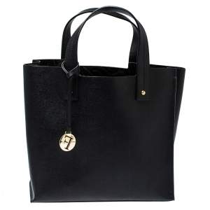 Pre Owned Furla Black Leather Medium Musa Tote