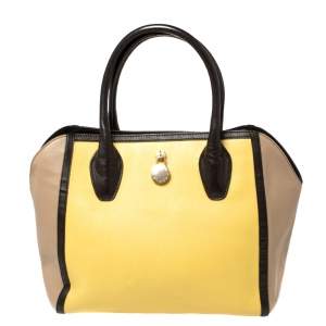 Pre Owned Furla Tri Color Leather Satchel