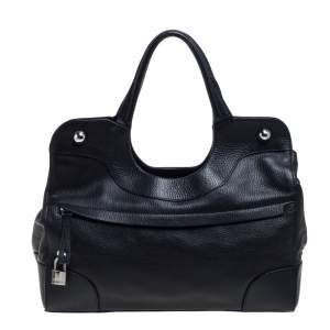 Furla Black Textured Leather Hobo