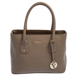 Pre Owned Furla Brown Leather Small Linda Tote