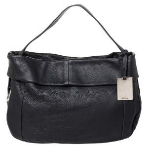 Furla Black Leather Hobo