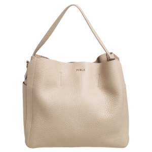 Furla Beige Leather Medium Capriccio Hobo